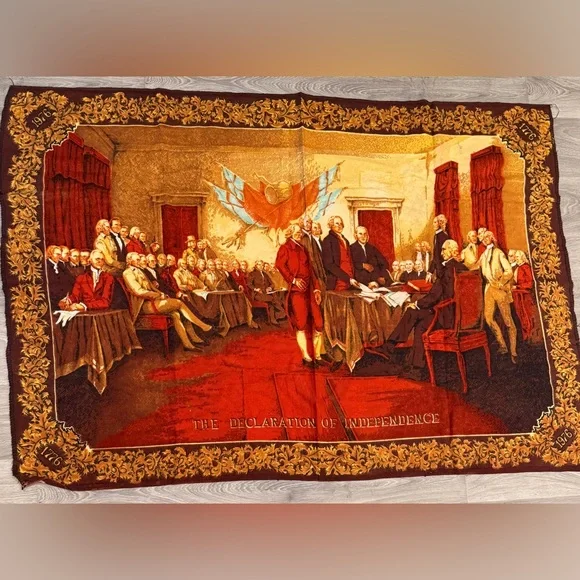 Vintage Tapestry The Declaration of Independence Historical Scene Large 55”x38”