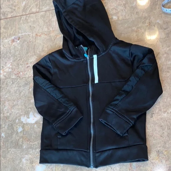 Black Puffer Jacket with Hood and Zipper