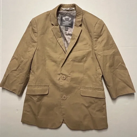 Appaman Boys Khaki Tan Lined Blazer Jacket Size 5