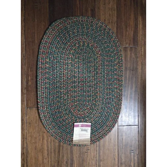 New Vintage Longaberger Oval Rug-Braided‎ Imperial Stripe 20x30