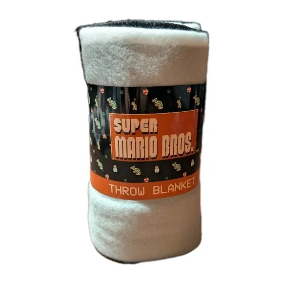 Super Mario Bros Throw Blanket Nintendo‎ CultureFly Retro Gamer Gift NWT