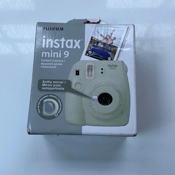 Fujifilm Instax Mini 9 instant camera in smoky white Nwb