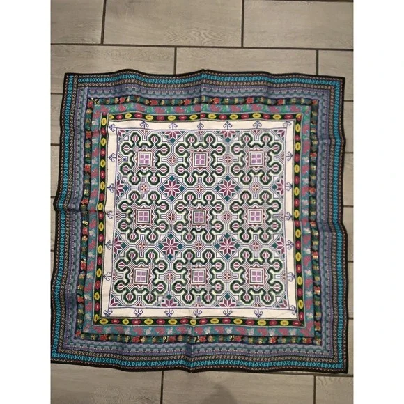 Boho Embroidered Square Textile Wall Hanging / Table ~ Multicolor ~ 40