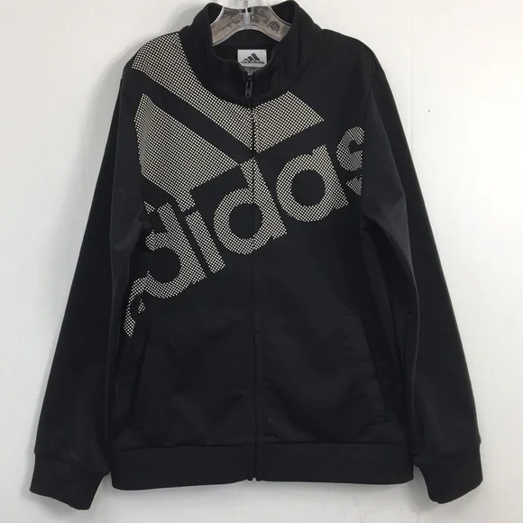 Adidas Zipper Front Graphic Logo Zipper Front Jacket Size L EXCELLENT Condition