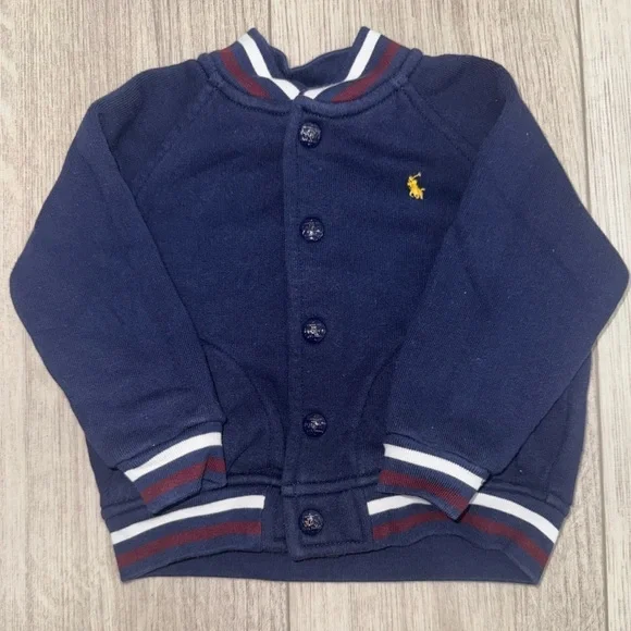 POLO RALPH LAUREN Navy Blue Baseball Varsity jacket