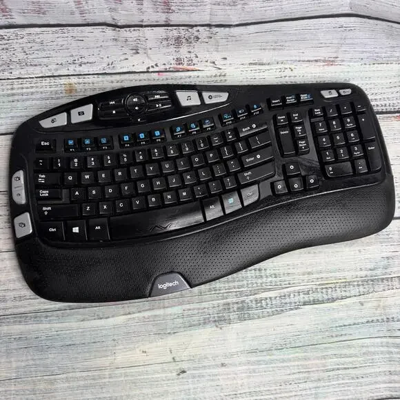 Logitech K350 Wireless Ergonomic Keyboard Tested Working Black