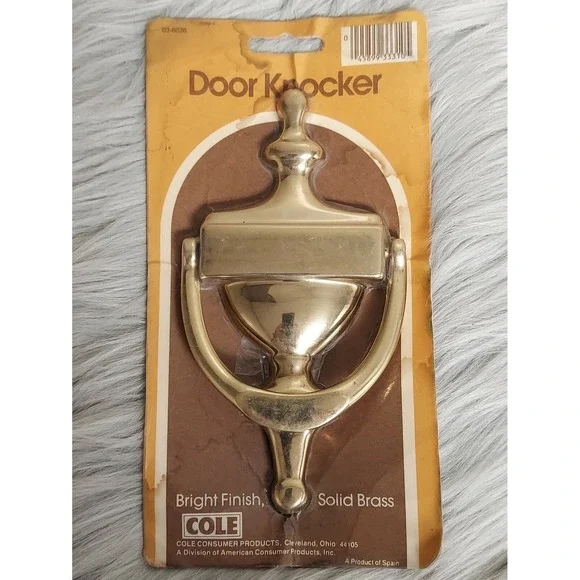 Cole Solid Brass Bright Finish‎ Door Knocker NEW