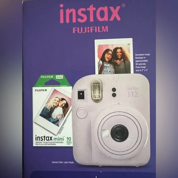 Fujifilm - INSTAX MINI 12 Lilac Purple Holiday Bundle Brand New & Sealed