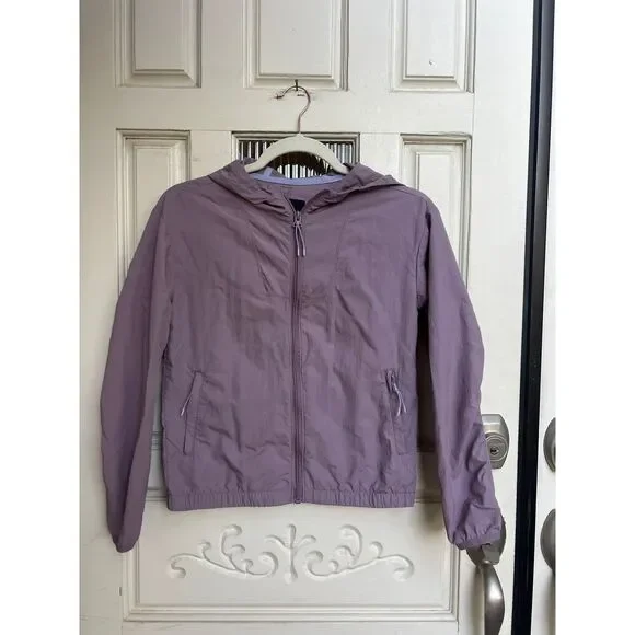All in Motion Girl's Lavender Nylon‎ Lightweight Windbreaker Jacket Size Large