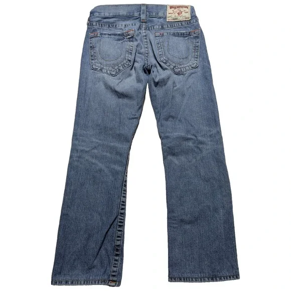TRUE RELIGION BOBBY BAGGY Men 30 (Seat 34) Distressed Blue Jeans‎ Made In USA