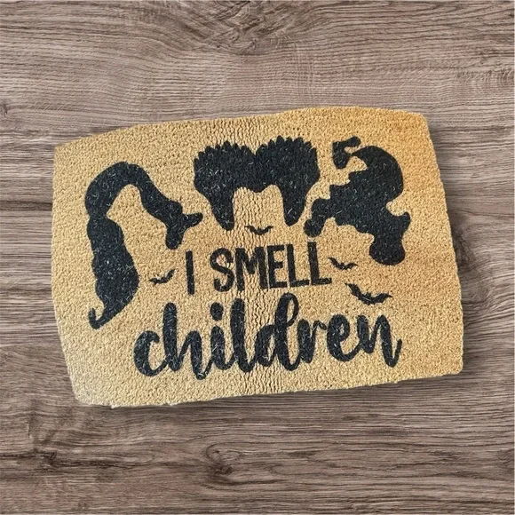 NWOT- Halloween Themed Doormat with Black Text