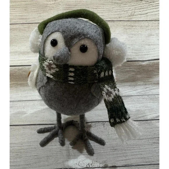 Target Wondershop Featherly Friends Bird Green Knit Ear Muffs & Scarf Tb37