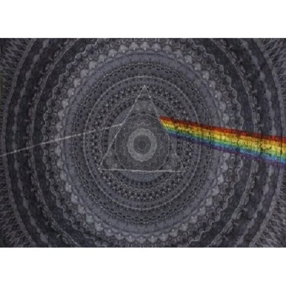 New Mini Black Pink Floyd Dark Side of the Moon Prism Tapestry Wall Art 45x30