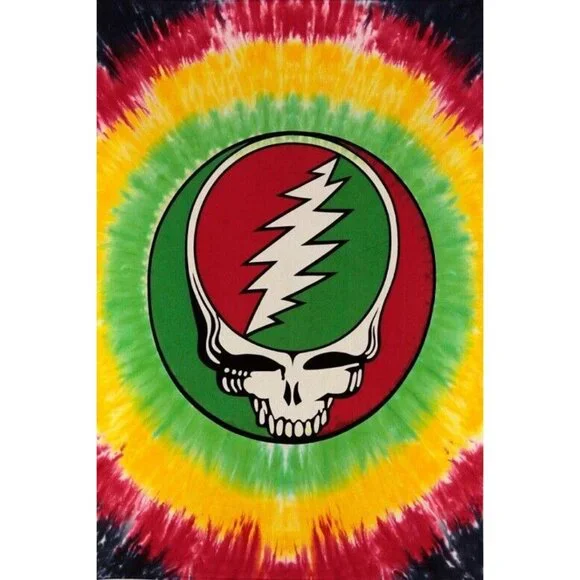 New Rasta Mini Grateful Dead Steal Your Face Tapestry Wall Art NIP Hippie Decor