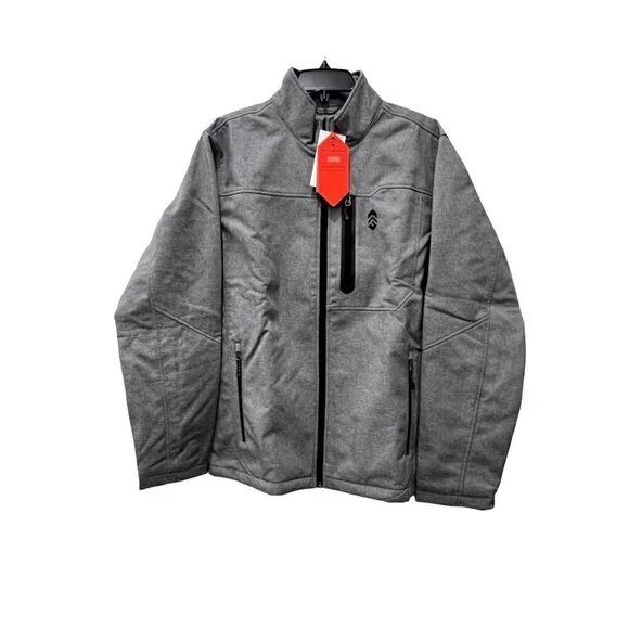 NEW Free Country Men's Base Camp II Softshell Jacket Size M Light Grey MSRP$100
