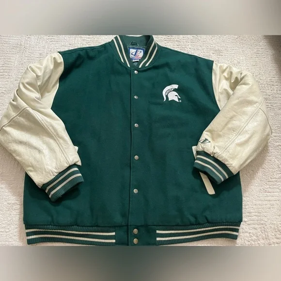 Vintage Michigan State varsity Leather wool blend Jacket