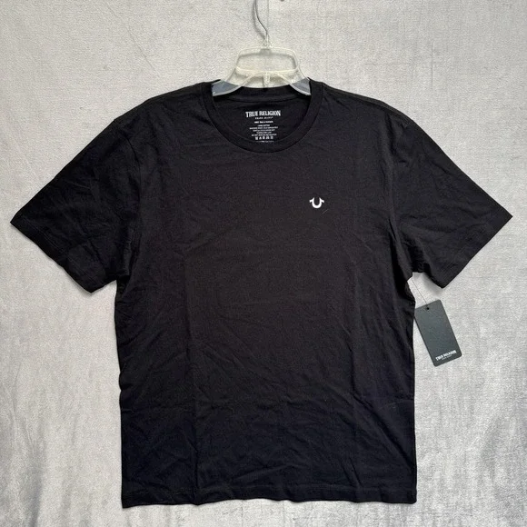 True Religion Shirt Mens Large Black Buddha Guitar Graphic Tee Brand‎ Jeans