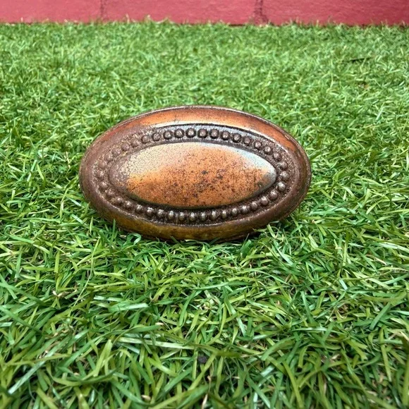 Antique‎ Oval Beaded Doorknob Ornate Brass Metal Door Handle Hardware