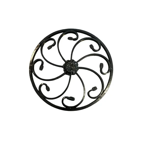 Decorative Wrought Iron Door & Outdoor Gate Grille – Black Scrollwork Accent 12