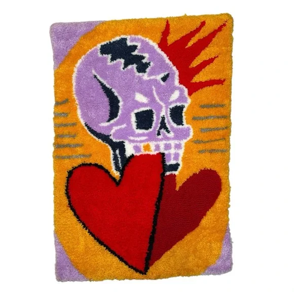 Hand Tufted Rug Or Wall‎ Art By Mexican Tattoo Artist 22