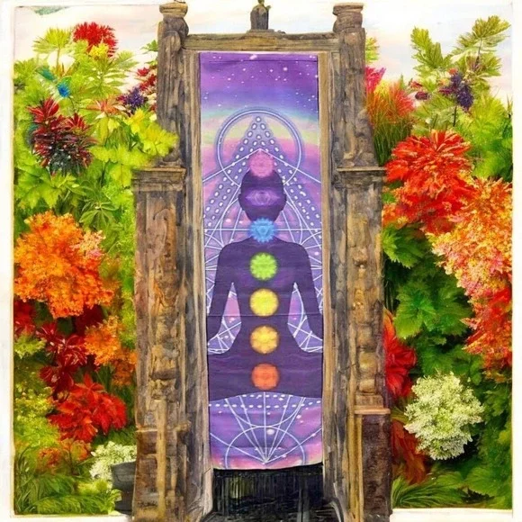 Chakra Silhouette Mandala Tapestry