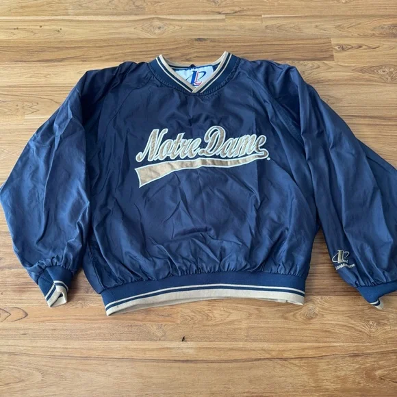 Vintage Notre Dame Kids’ Wind Breaker Jacket Kids’ Medium 10/12 Embroidered