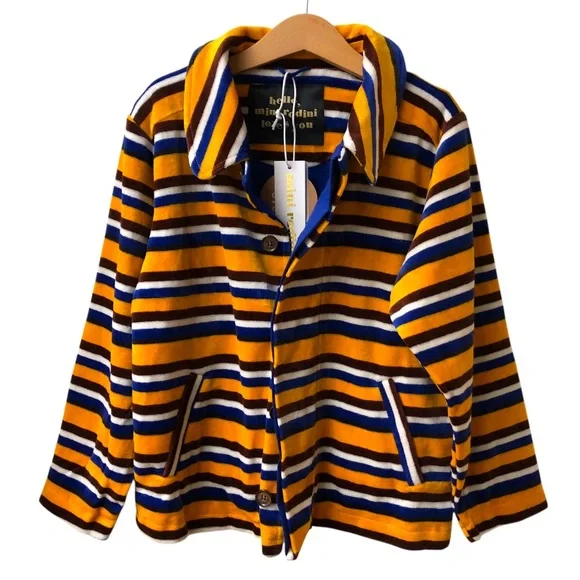 Mini Rodini Boys Velour Striped Jacket | NWT