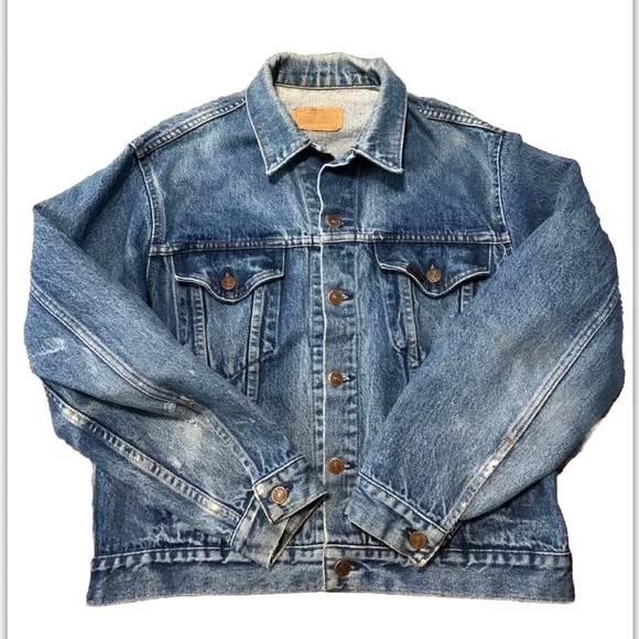 Vintage Distressed Sears Genuine Robucks Men’s Denim Trucker Jacket Size 42