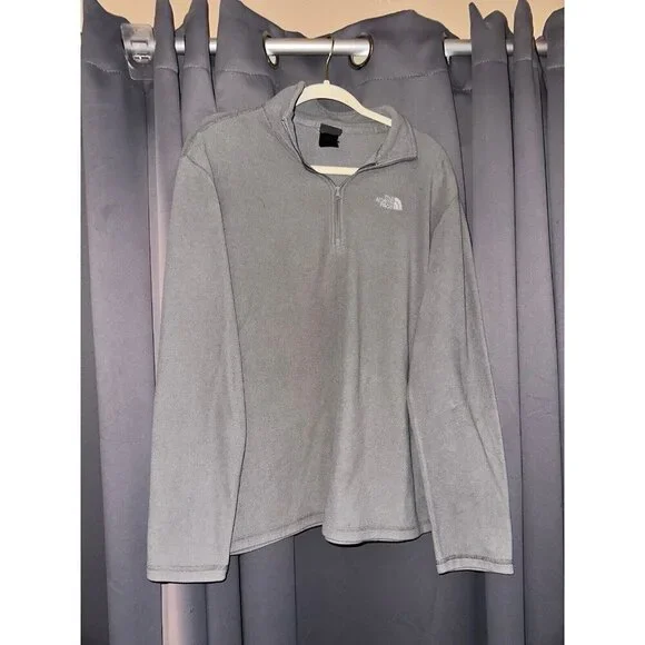 Men’s north face fleece pullover jacket gray medium