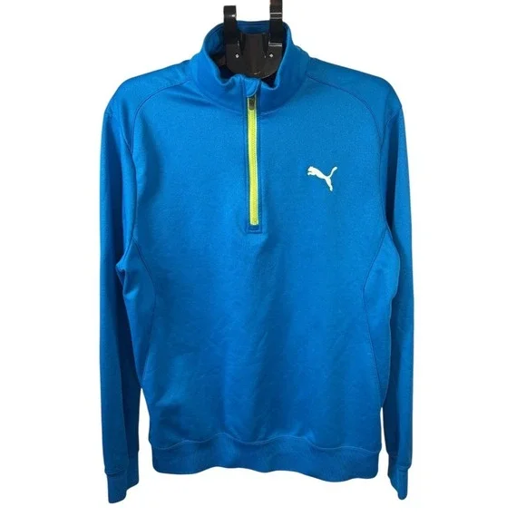 Puma Golf Mens XL Blue Quarter Zip Pullover Performance Sweatshirt 563072