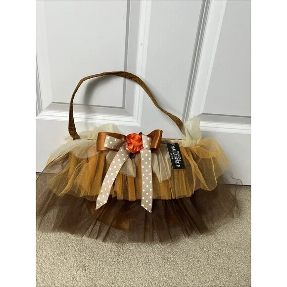 NWT Marker’s Halloween Golden Brown FAIRY FLOWER TULLE CANDY TREAT BAG‎ COSTUME