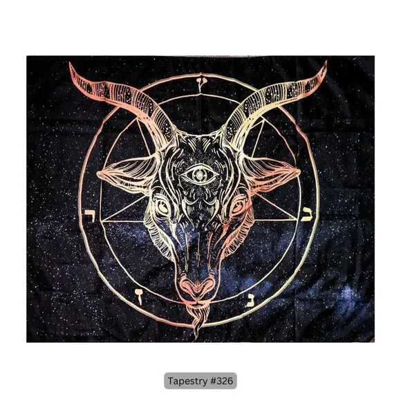 Baphomet Pentagram Tapestry Hanging Wall‎ Decor