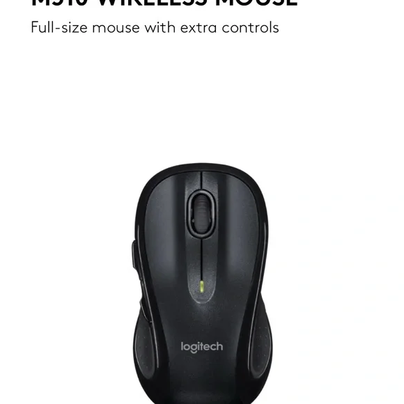 M510 WIRELESS MOUSE Full-size mouse with extra controls