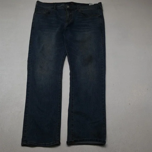 True Religion 38x30 Medium Wash Stretch Denim Ricky Relaxed Straight Mens Jeans