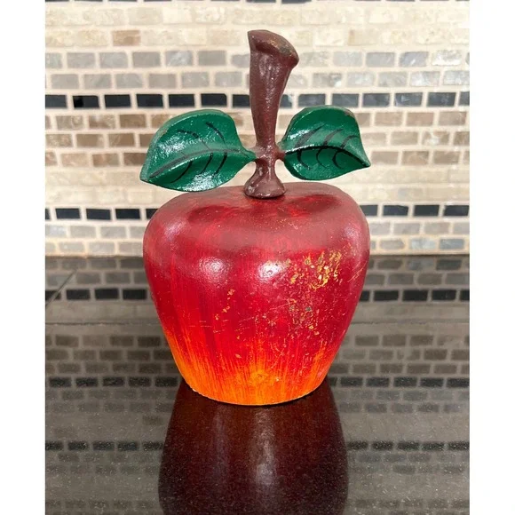Vintage Cast Iron 'RED APPLE' Door Stop - 7