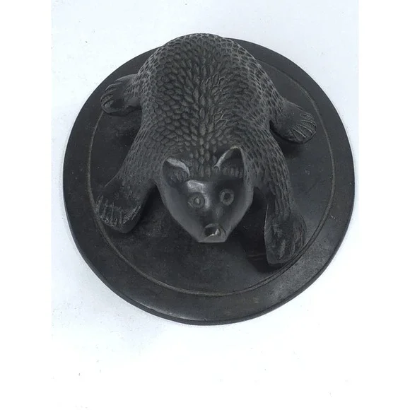 Vtg Cast Iron Antique Style Bear Door‎ Knocker 1LB 12oz 4.5