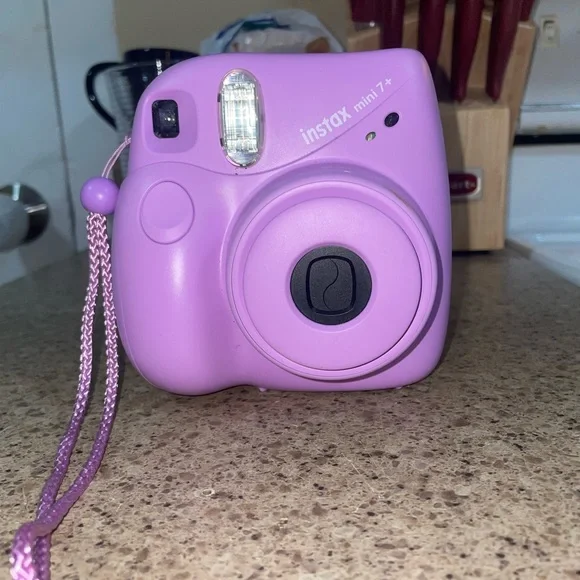 Instax mini 7+ lavender Instax mini lavender chevron case with arm strap