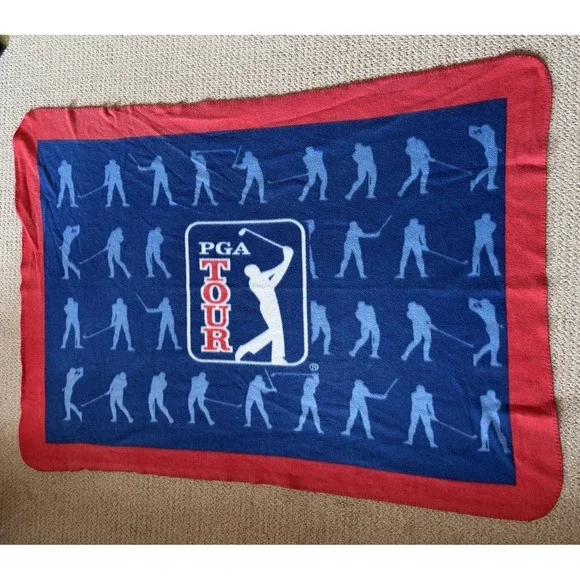 PGA TOUR Lightweight Red White Blue STADIUM Throw Blanket Golf