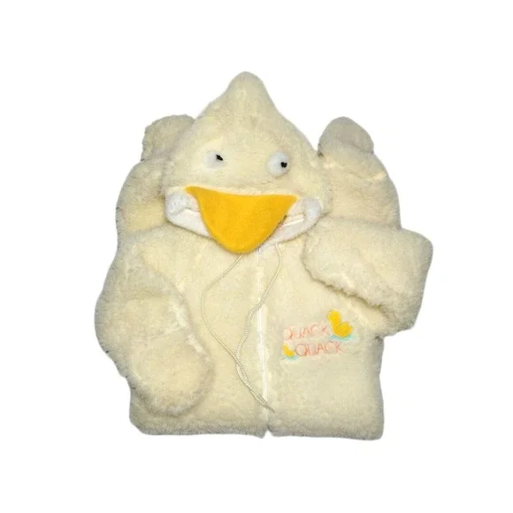 Vtg Toddletime 6 9 12 Mos Baby JcPenny Duck Hooded Bunting Outfit‎ Quack Yellow