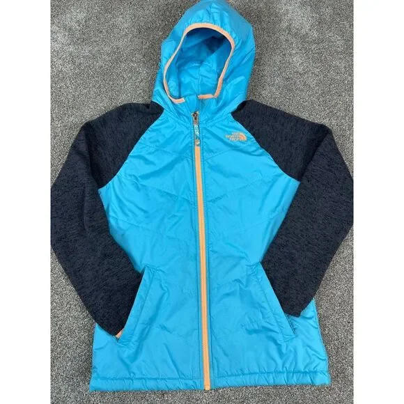 The North Face Kids Quilted Sweater Fleece‎ Hoodie Jacket Girl's Size L (14/16)