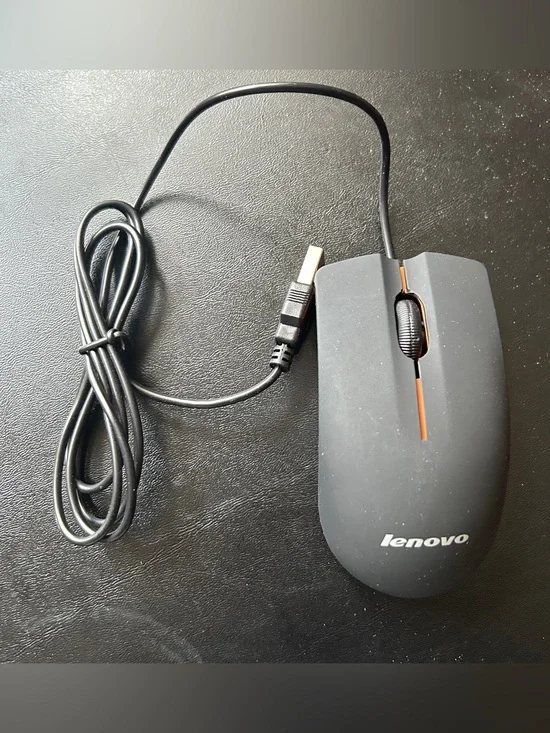 Lenovo USB Wired Optical Mouse Black Compact PC Laptop Computer Mouse