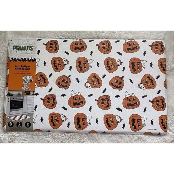 Peanuts Snoopy Woodstock Kitchen Mat Anti Fatigue 18x30” Halloween‎ Pumpkins NEW