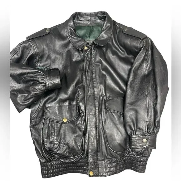 Vtg Skott Leather American Flight Jacket Original Kentucky Pilot Bomber Mens L