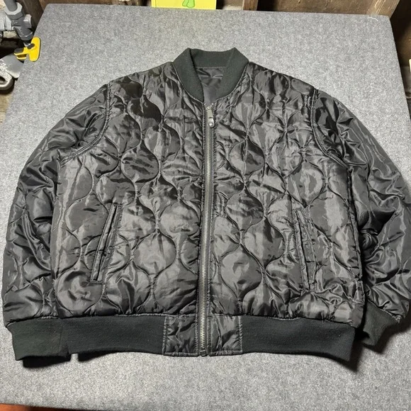 Southpole‎ Bomber Jacket XL Mens Black Reversible Quilted Streetwear Y2K Hip Hop