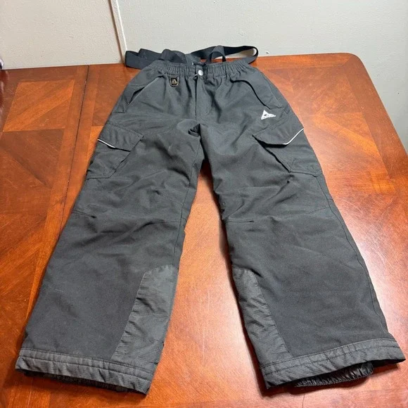 Gerry Ski Snow Bibs Boys Youth Kids Large 14/16‎ Black Fleece Lined Outdoors