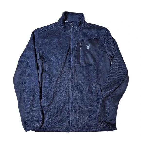 Spyder Mens Large Sweater Bandit Activewear Long Sleeve Full Zip Blue