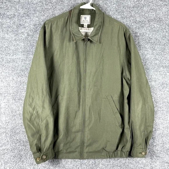 Peter Millar Jacket Mens Medium Green Full Zip Harrington Bomber Luxury Golf