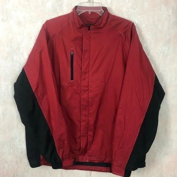 Sun Mountain Red Black Windbreaker Jacket Mens Size L
