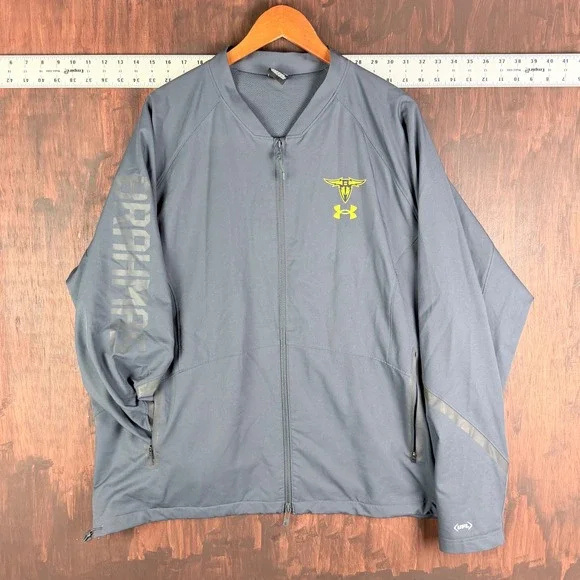 San Antonio Brahmas UFL Under Armour Full Zip Sideline Jacket Mens 3XL Grey XXXL