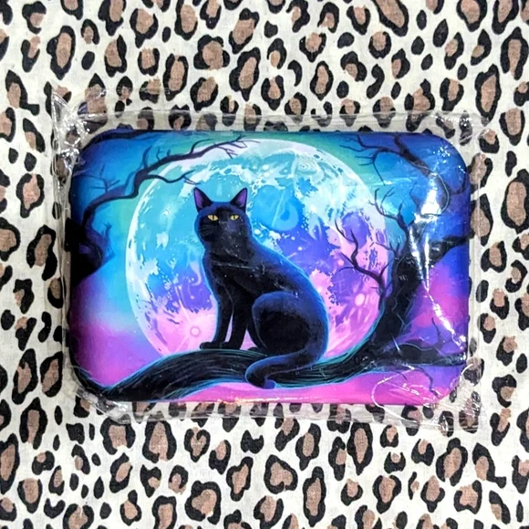 ⭐HP⭐ FREEwPrchs Wrist Rest black cat moon witchy computer desk Halloween access